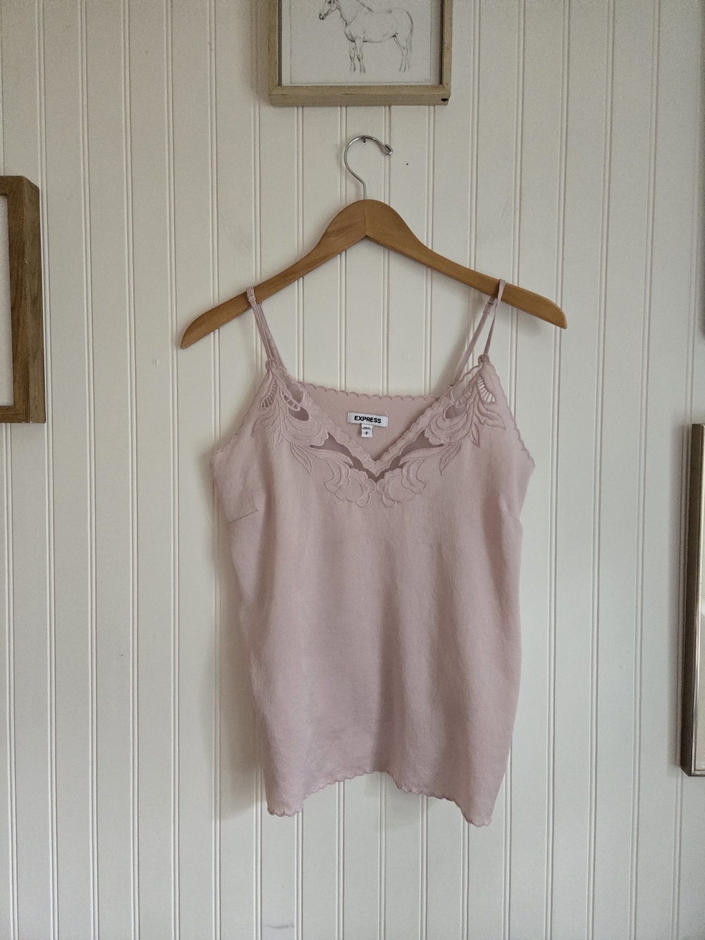 Express Light Pink Lace-Trim Camisole